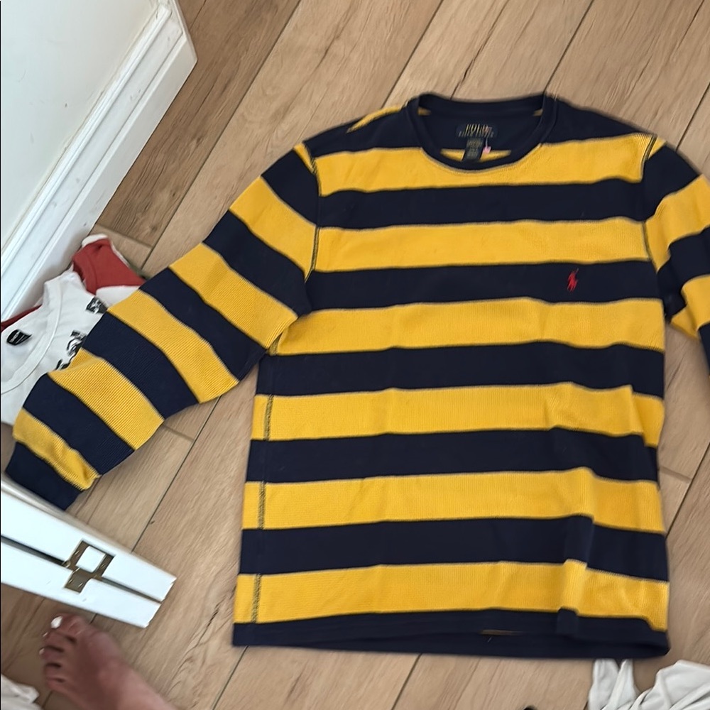 Polo by Ralph Lauren Yellow and Blue Crewneck Sweater